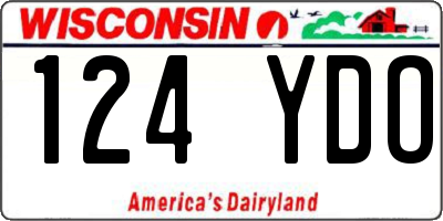 WI license plate 124YDO