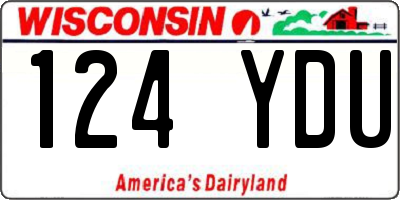 WI license plate 124YDU