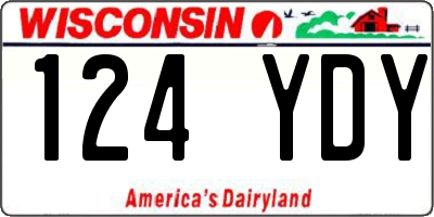 WI license plate 124YDY