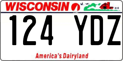 WI license plate 124YDZ