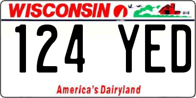 WI license plate 124YED
