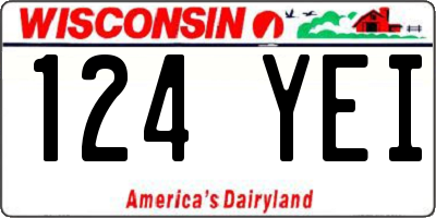 WI license plate 124YEI