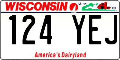 WI license plate 124YEJ