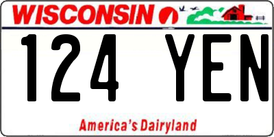 WI license plate 124YEN