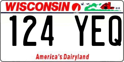 WI license plate 124YEQ
