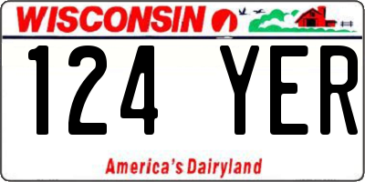 WI license plate 124YER