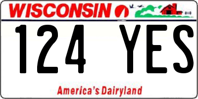 WI license plate 124YES