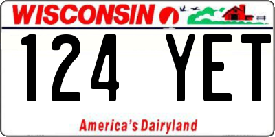 WI license plate 124YET