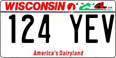 WI license plate 124YEV