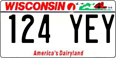 WI license plate 124YEY