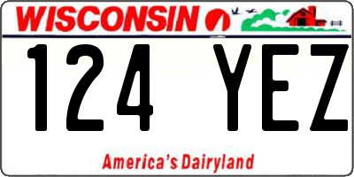 WI license plate 124YEZ