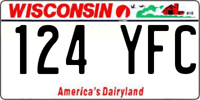 WI license plate 124YFC
