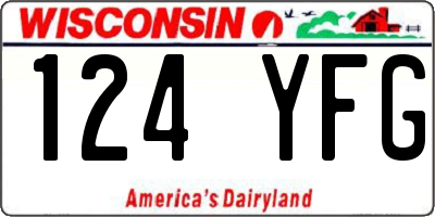WI license plate 124YFG
