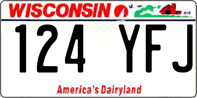 WI license plate 124YFJ