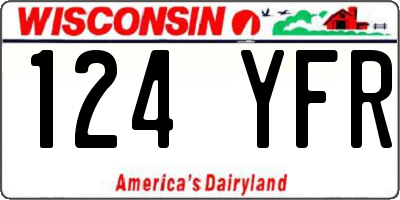 WI license plate 124YFR