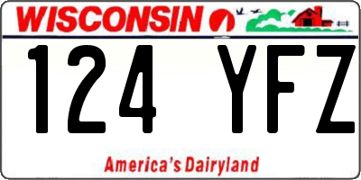 WI license plate 124YFZ