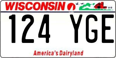 WI license plate 124YGE
