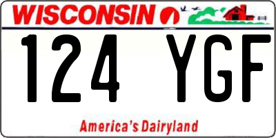 WI license plate 124YGF