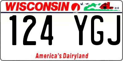 WI license plate 124YGJ