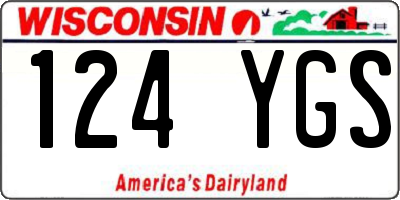 WI license plate 124YGS