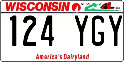 WI license plate 124YGY