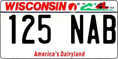 WI license plate 125NAB
