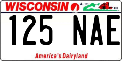 WI license plate 125NAE