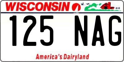 WI license plate 125NAG