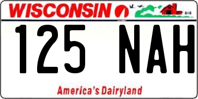 WI license plate 125NAH