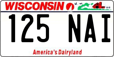 WI license plate 125NAI