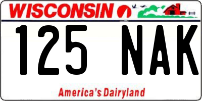 WI license plate 125NAK