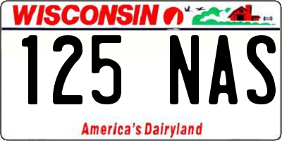 WI license plate 125NAS