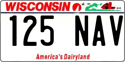 WI license plate 125NAV