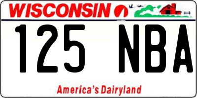 WI license plate 125NBA