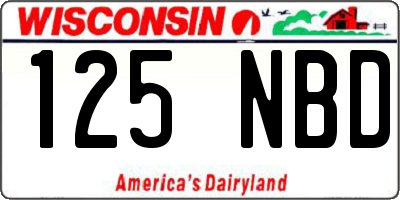 WI license plate 125NBD