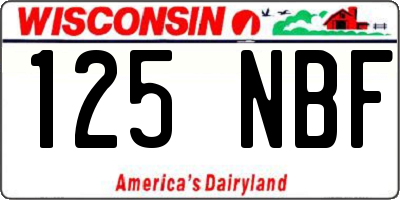 WI license plate 125NBF