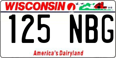 WI license plate 125NBG