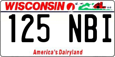 WI license plate 125NBI