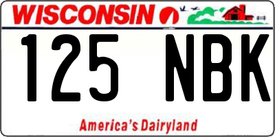 WI license plate 125NBK