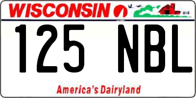 WI license plate 125NBL