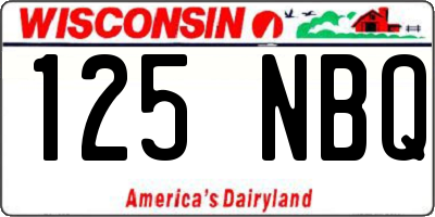 WI license plate 125NBQ