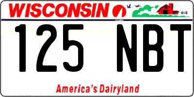 WI license plate 125NBT
