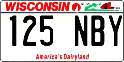 WI license plate 125NBY
