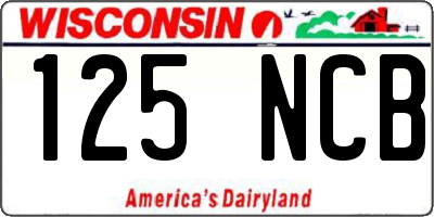 WI license plate 125NCB