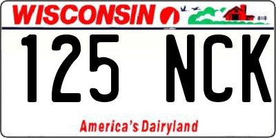WI license plate 125NCK