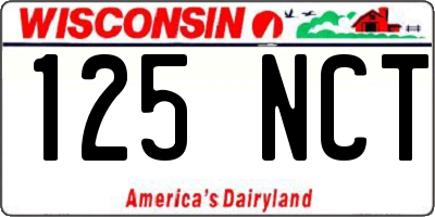 WI license plate 125NCT