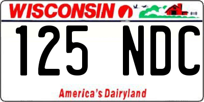WI license plate 125NDC