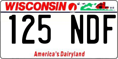 WI license plate 125NDF