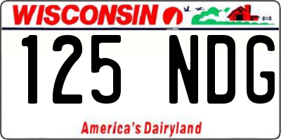 WI license plate 125NDG