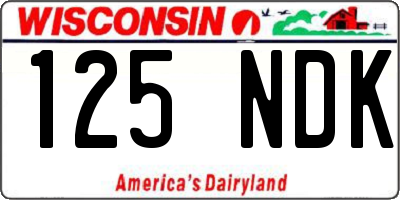 WI license plate 125NDK